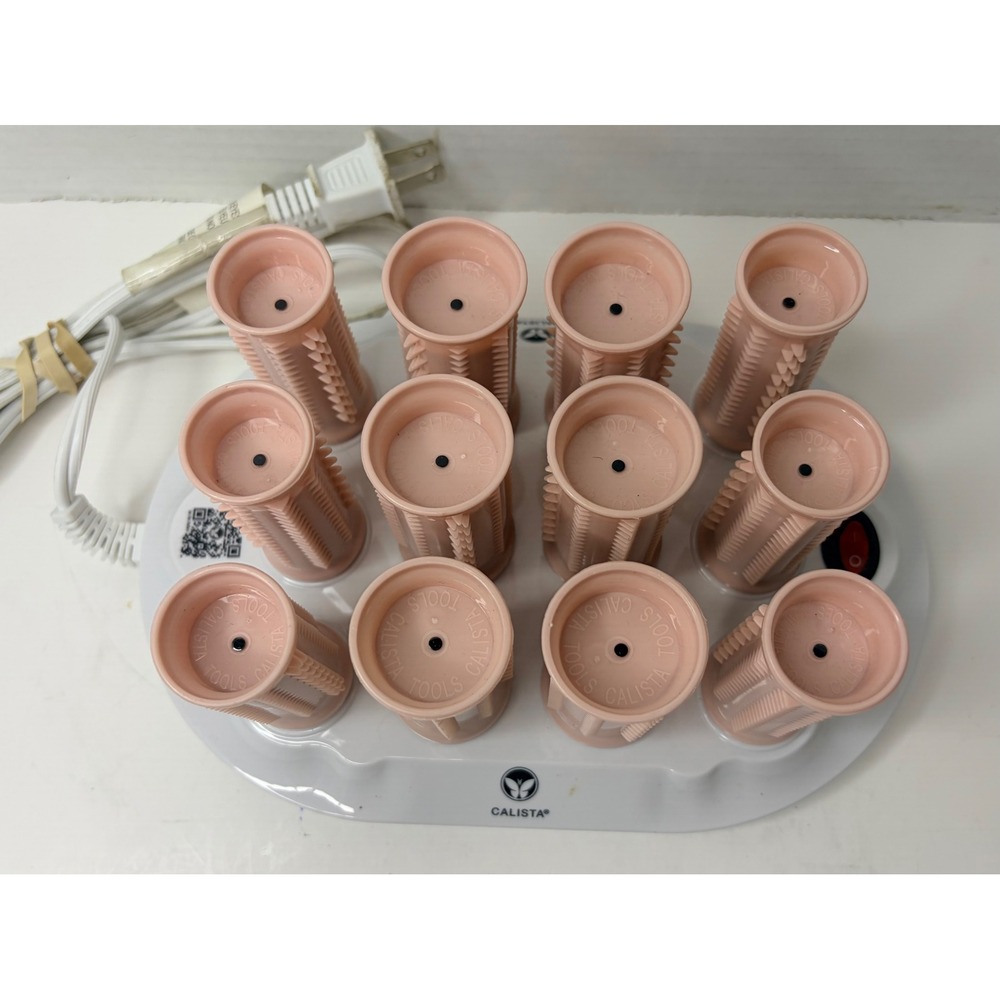 Calista Tools Ion Hot Rollers Pink 12 Piece Set with Clips Model CL-014S - Picture 2 of 8